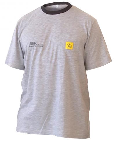 ESD T-Shirt ATKZ Style Grey Unisex 3XL Antistatic Clothing ESD Garment